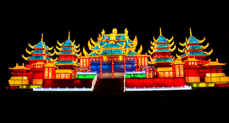 Chinese castle at night